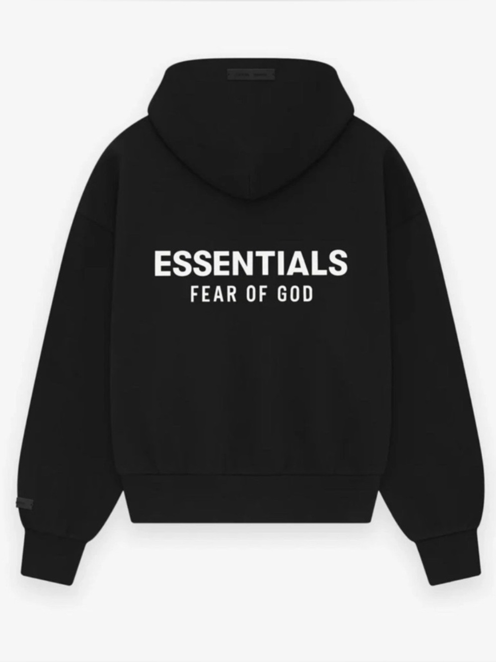 Essentials Fear of God Jet Black Zip Hoodie XL Classic Fit SS25 NWT
